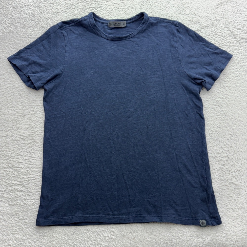 G/FORE Mens Slub Cotton Crewneck T-Shirt Navy Blue Short Sleeve Size M 8990